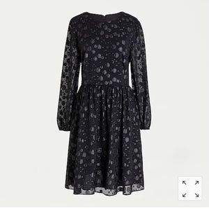 JCrew A-Line Dot Metallic Jacquard Dress